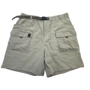 Topo Designs Retro River Shorts Mens XL Sahara Tan Belted Cargo Outdoor Hiking